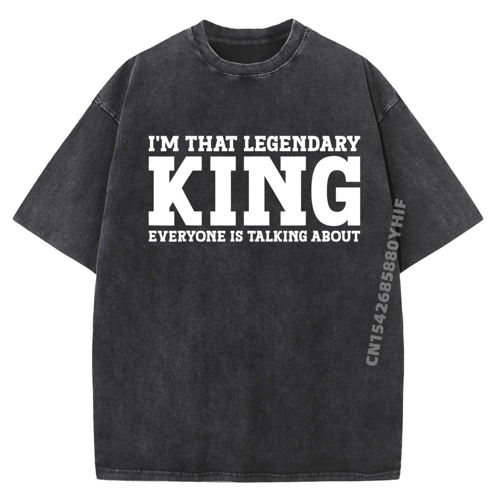 

King Personal Name Funny King Tops & Tees Funny Simple T-shirts Women Geek High Quality Men's Tee Shirts Retro Washed Tops