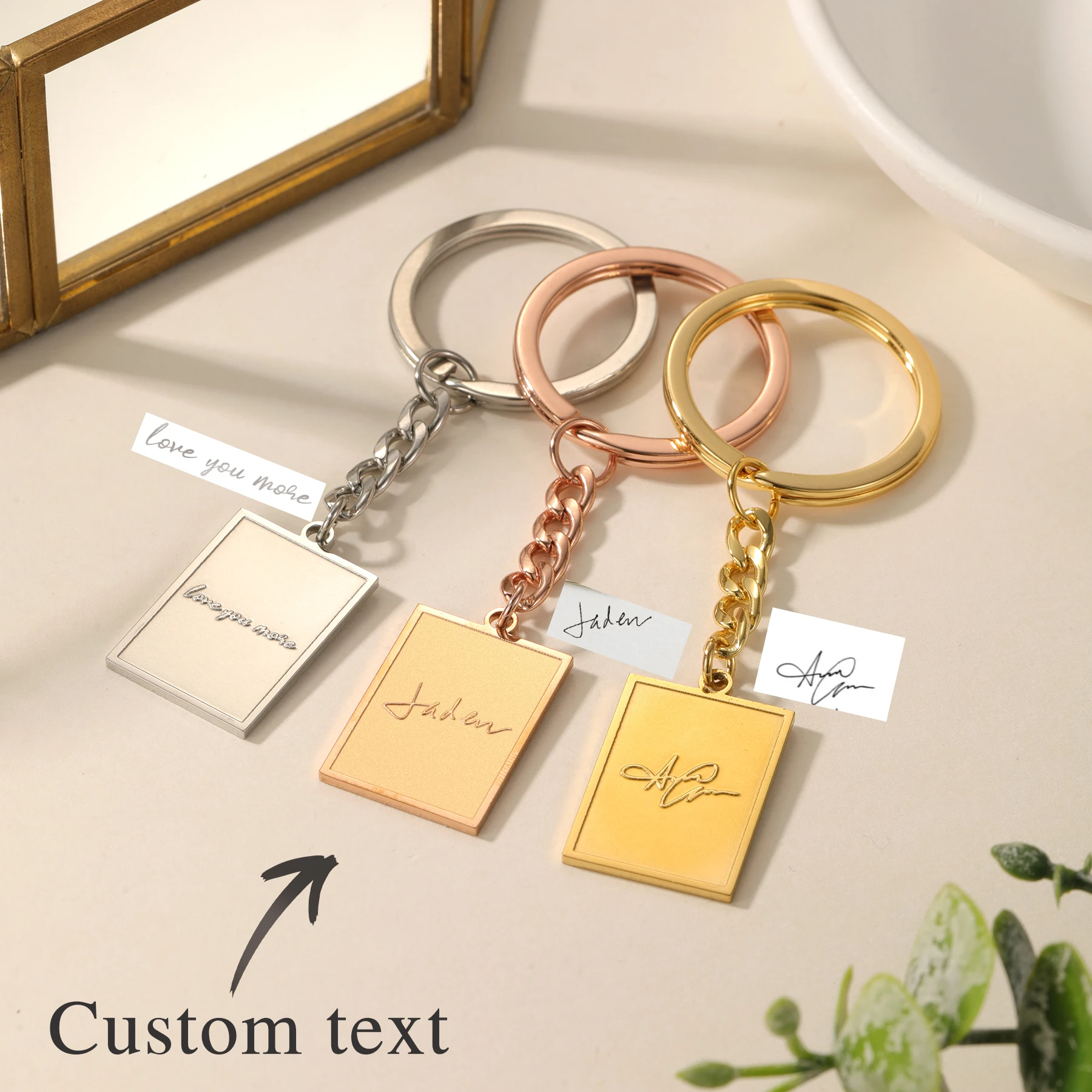 

Изготовленный на заказ подвеска с рукописным письмом, персонализированный брелок из нержавеющей стали, водонепроницаемый брелок с гравировкой, кулон, Рождественский подарок для мужа