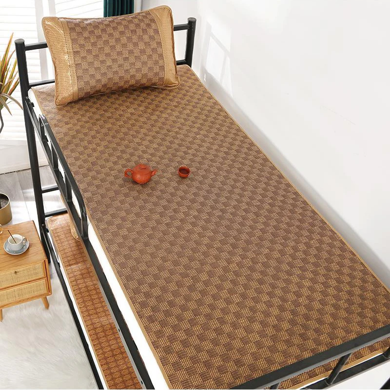 Summer bamboo rattan cooling feel mattress cool sleeping mat kit With Pillowcase bed foldable cold sheet protection pad