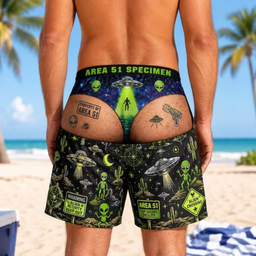 Retro 3D Print Cowboy Style Funny Beach Shorts For Men Quick Dry Breathable Drawstring Board Short Summer Novel Unique Shorts