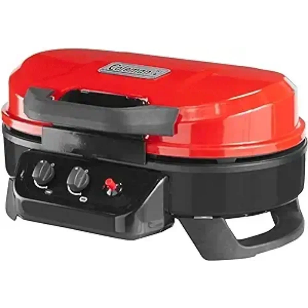 Portable Tabletop Propane Grill Gas Grill with 2 Adjustable Burners Ignition&11,000 BTUs of Power for Camping Freight free