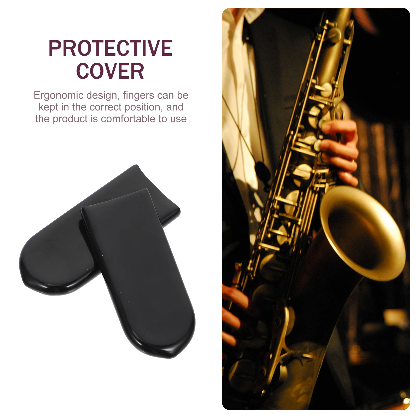 

2 Pcs Saxophone Finger Rest Rubber Cushion Tenor Thumb Cover Holder Clarinet for