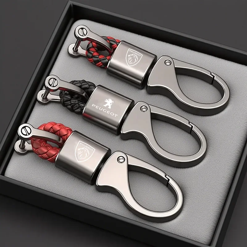 Car Dedicated KeyChain Ring Auto Logo Key Pendant Accessories For Peugeot 107 408 4008 308 3008 5008 508 2008 208 301 106 205
