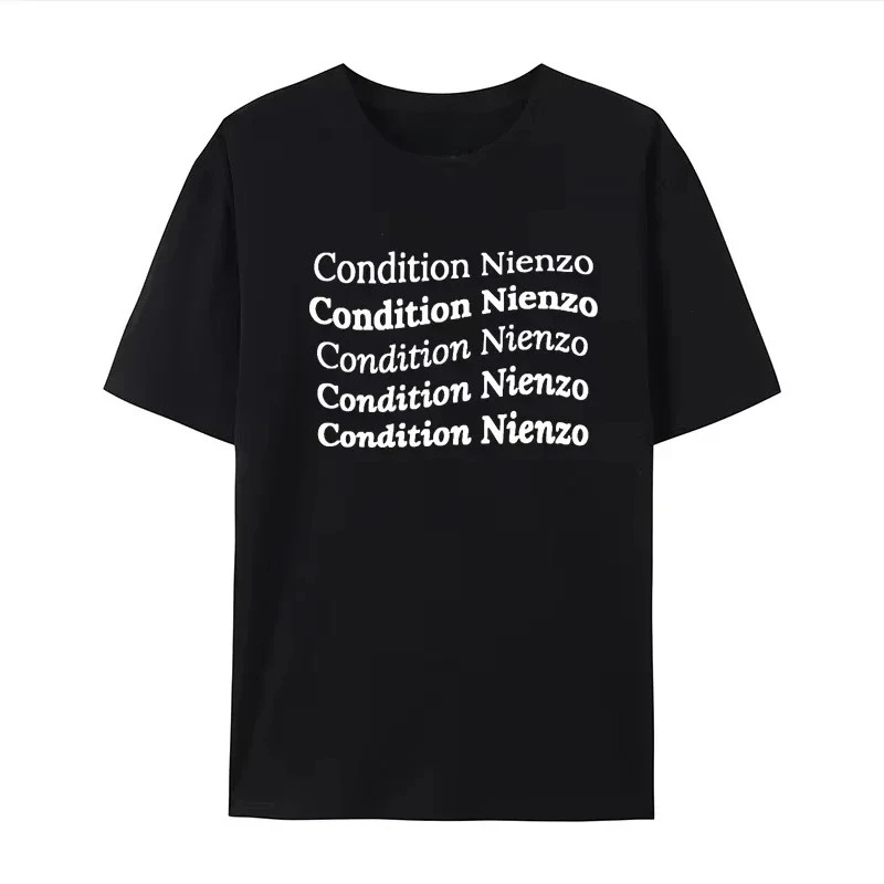 New Condition Nienzo Letter Sleeved Round Neck Y2k Tshirt  Clothing Womens  T-Shirt Camisetas