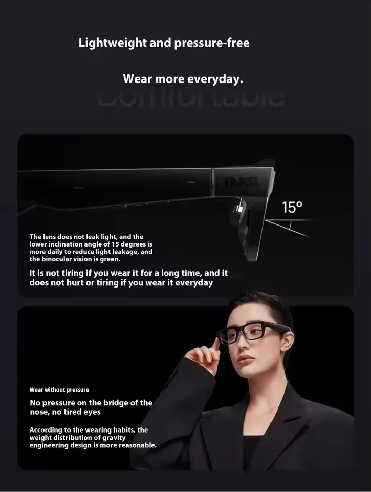 INMO GO2 traducción AR gafas inteligentes traducción en tiempo Real 40 idiomas gafas inalámbricas Bluetooth para inventos de voz viajes