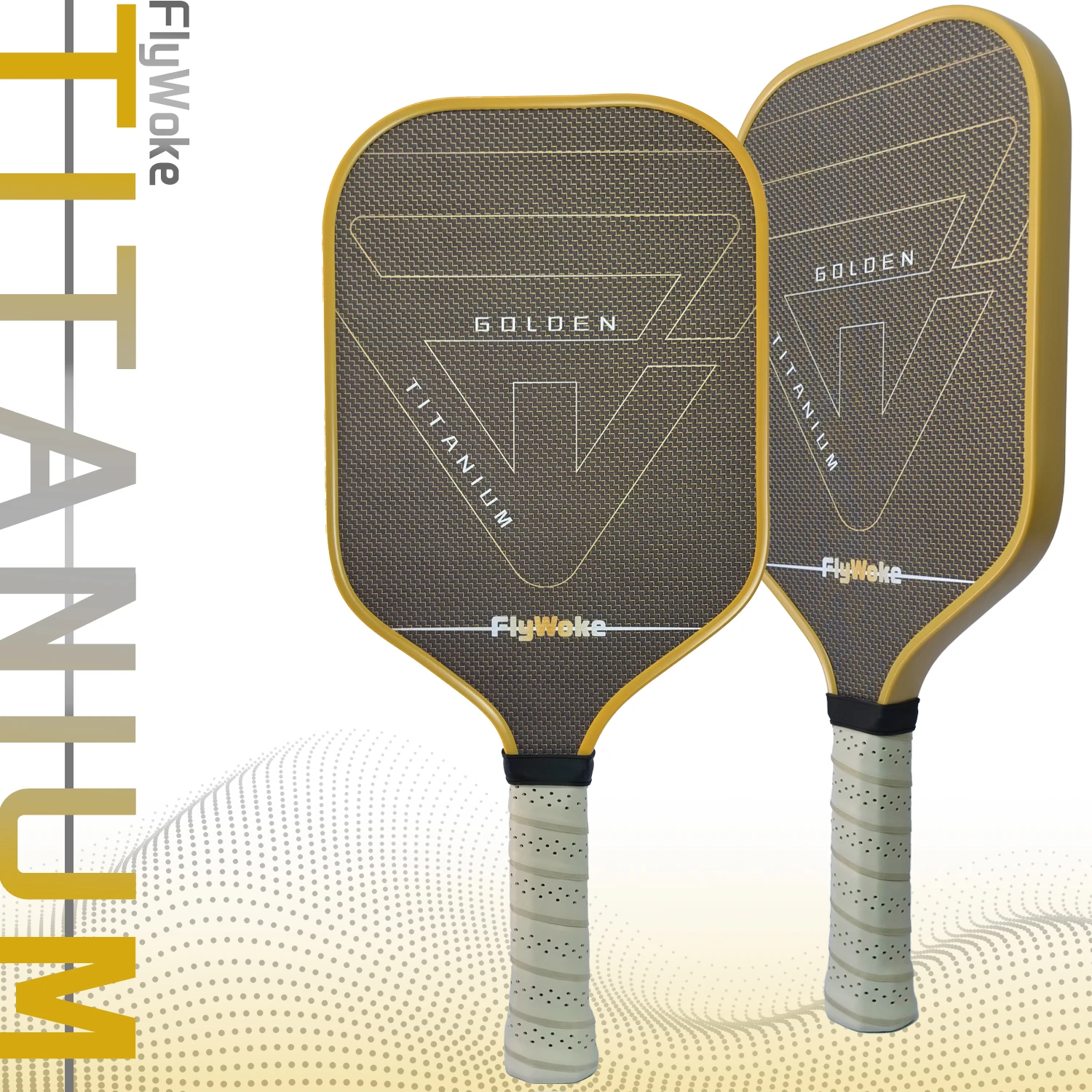 

FlyWoke-Titanium Thread T700 Carbon Fiber Pickleball Paddle with Textured Matte Finish High Friction Control Offensive Play