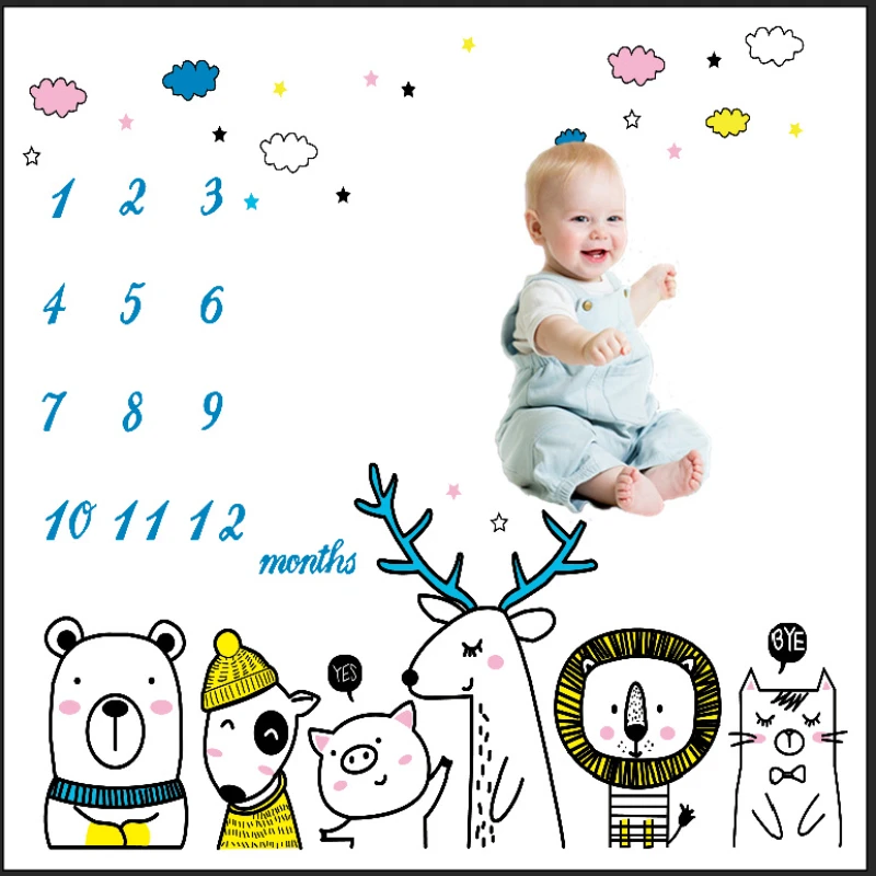 Baby Photo Background Cloth Newborn Full Moon Hundred Days Photography Props Baby Creative Milestone Photo Commemorative Blanket