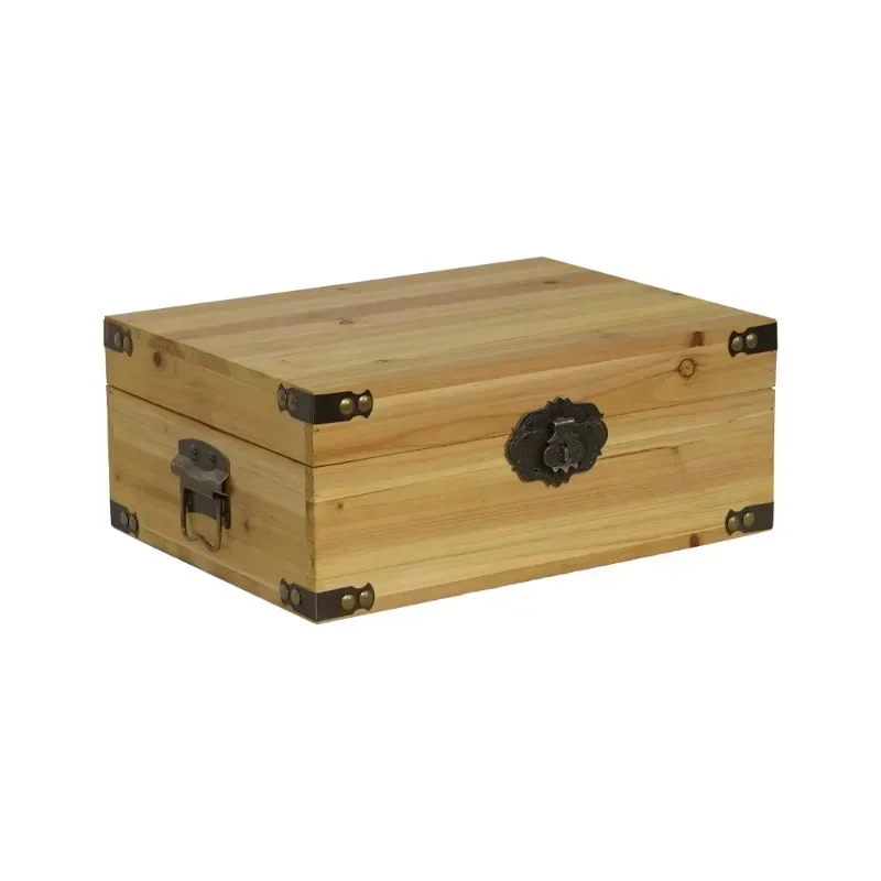 Classic design solid wood rectangular jewelry storage and office storage, multifunctional gift box