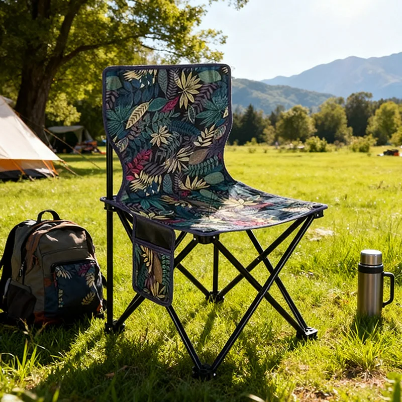 Foldable Light Portable Outdoor Chair Backrest Stool Camping Fishing Sketching Mazar Seat For Artist Student Picnics Hiking