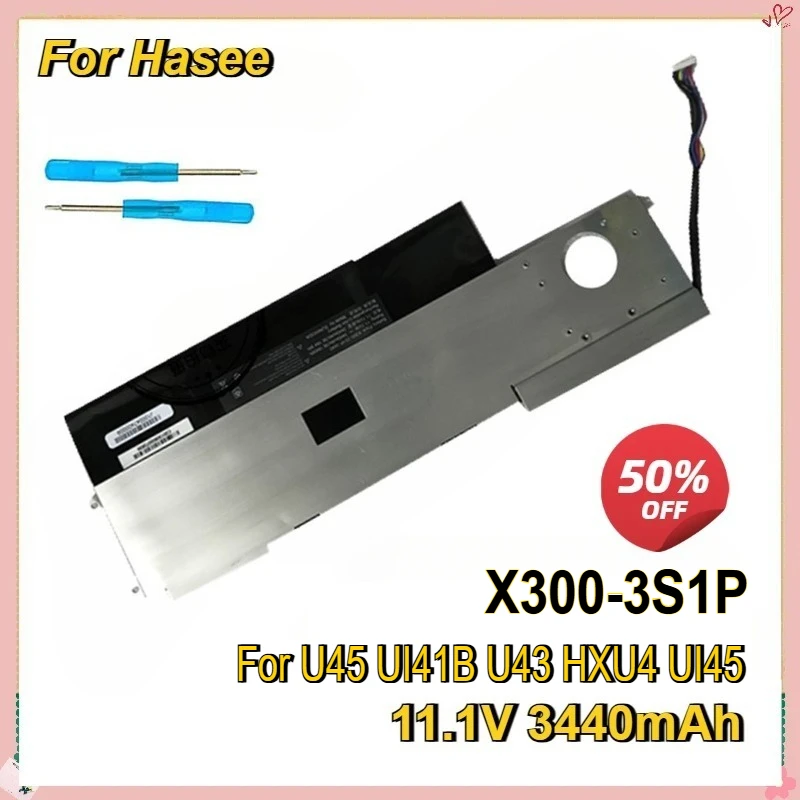 

3440mAh X300-3S1P Laptop Battery for Hasee U45 UI41B U43 X300-3S1P HXU4 UI45 SSBS39 SSBS40 U47 UI43 UI45 UI47 X300S LXU4 Bateria