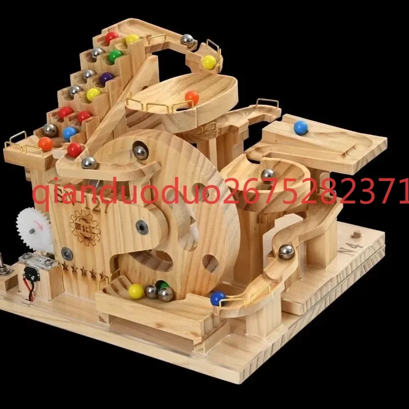 Puzzle assembly model difficult wooden mechanical ball building block DIY handmade toys for boys and girls birthday gift