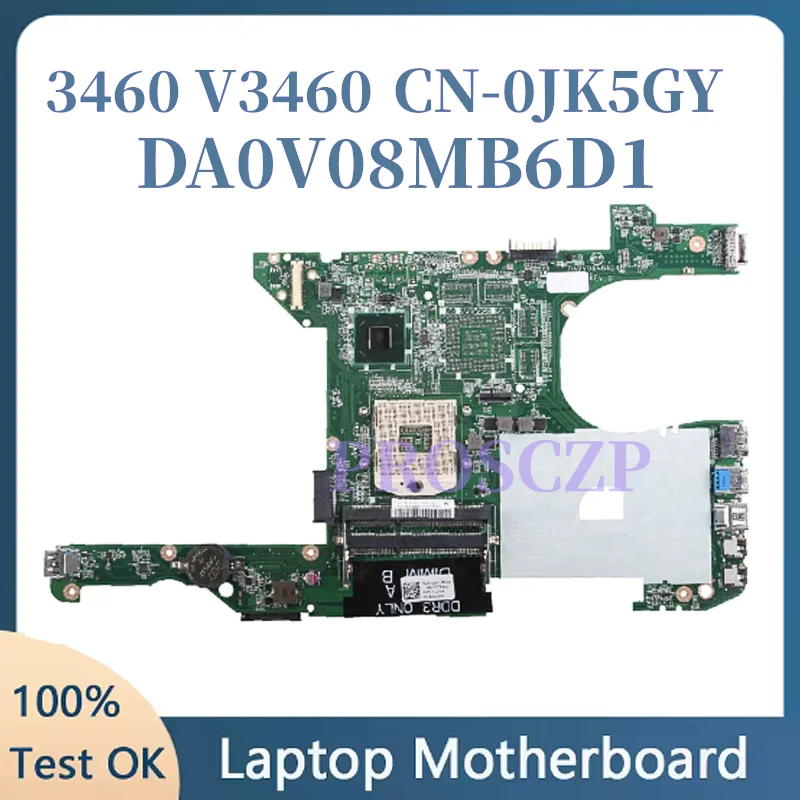 Placa base para ordenador portátil Dell Vostro 3460 V3460, DA0V08MB6D1 DA0V08MB6D4, CN-0JK5GY, UMA/GT630M, GPU, DDR3, 100% probada