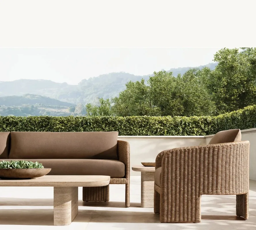 Hot Sale  outdoor sofa garden rattan furniture sofa combination chair
