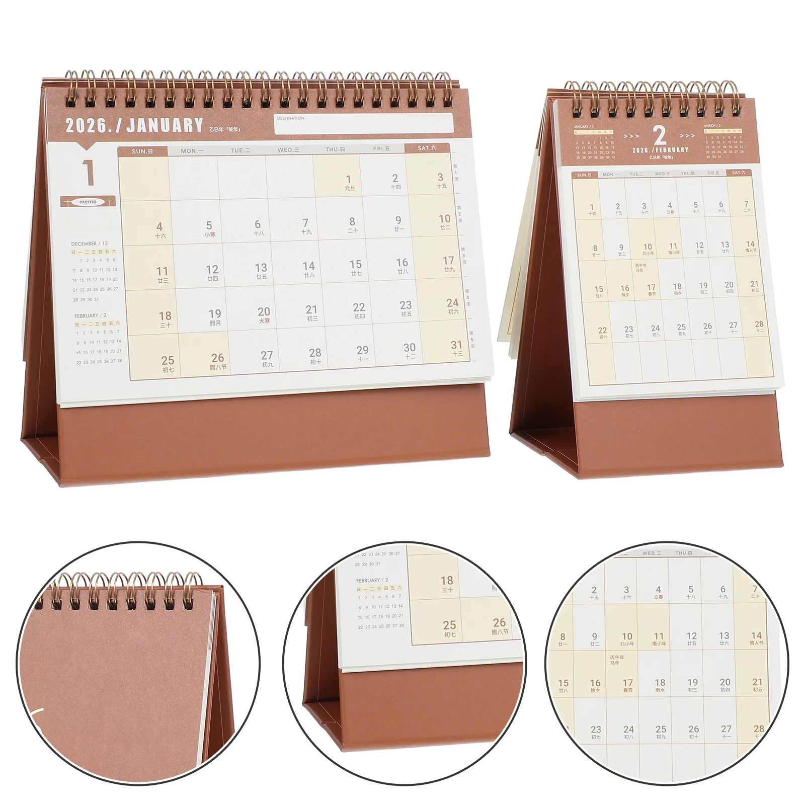 

2 шт., настольный календарь на 2026 год, ежедневник, плотная бумага, без кровотечения чернил, трекер для привычек для работы, учебы, пространства, мини-годний