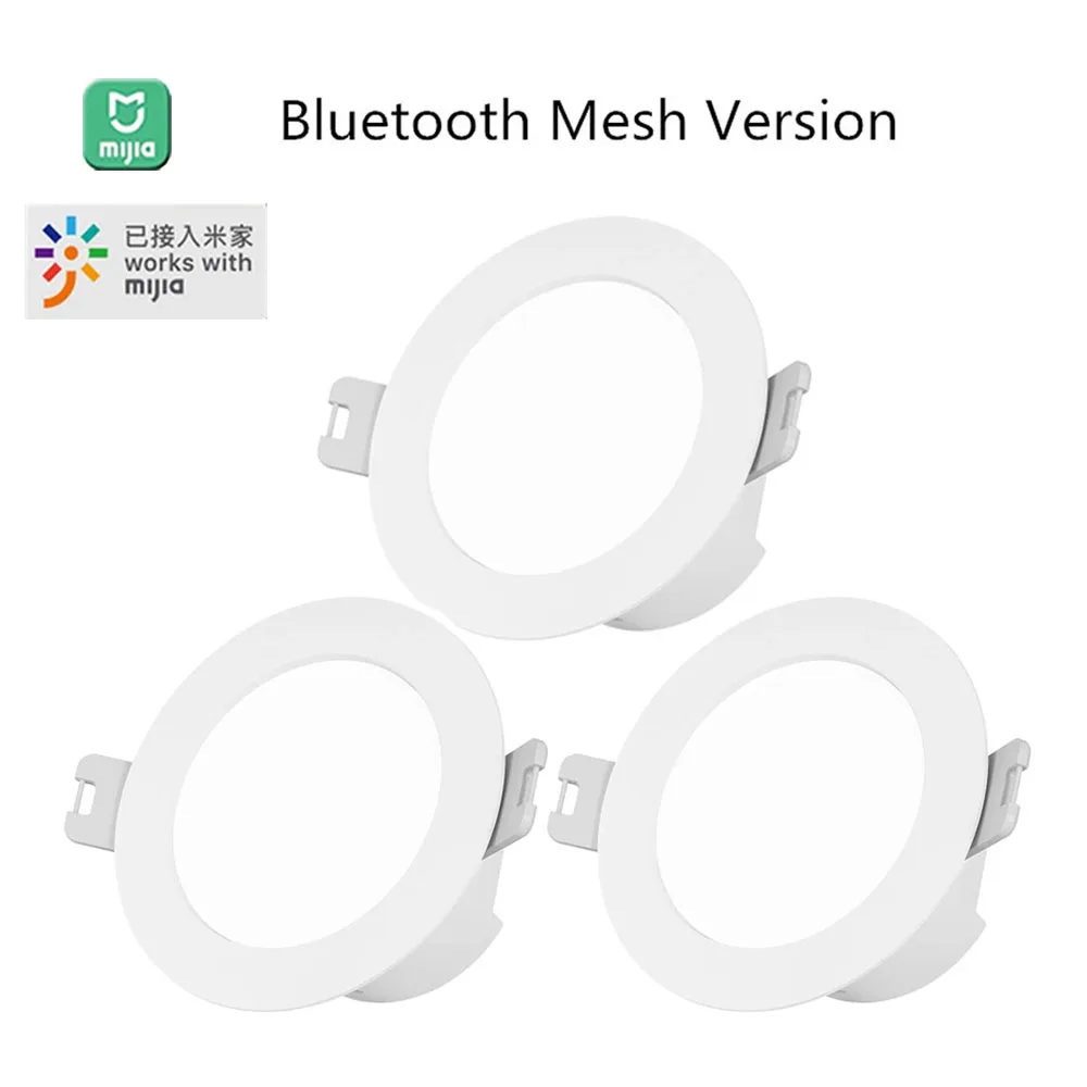 mijia smart bluetooth led mesh downlight controlado por voz controle remoto ajustar a cor lampada de temperatura 01