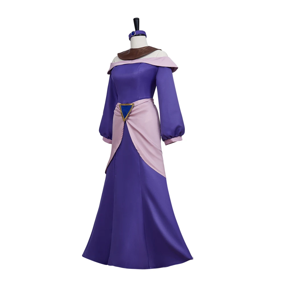 Anime Series Female Cosplay Costume Adult Women Purple Off Shoulder Long Dress Halloween Carnival Evening Party Ball Gown