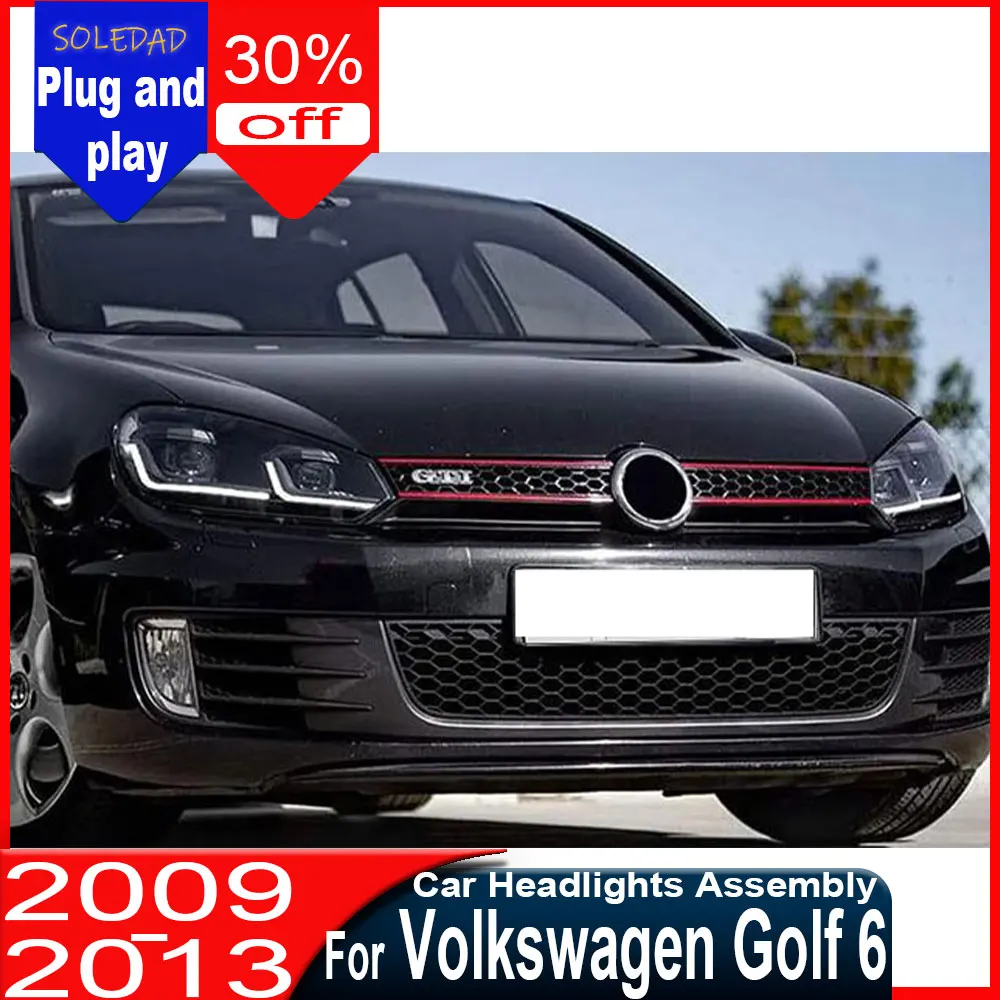 

2pcs headlights For Volkswagen Golf 6 Headlights 2009-2012 MK6 latest Styling LED Daytime Lights Dual Projector Car Accesorios