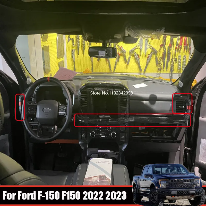 

LHD For Ford F-150 F150 2022 2023 ABS Interior front Instrument Panel Dashboard center control panle Air AC Outlet Frame