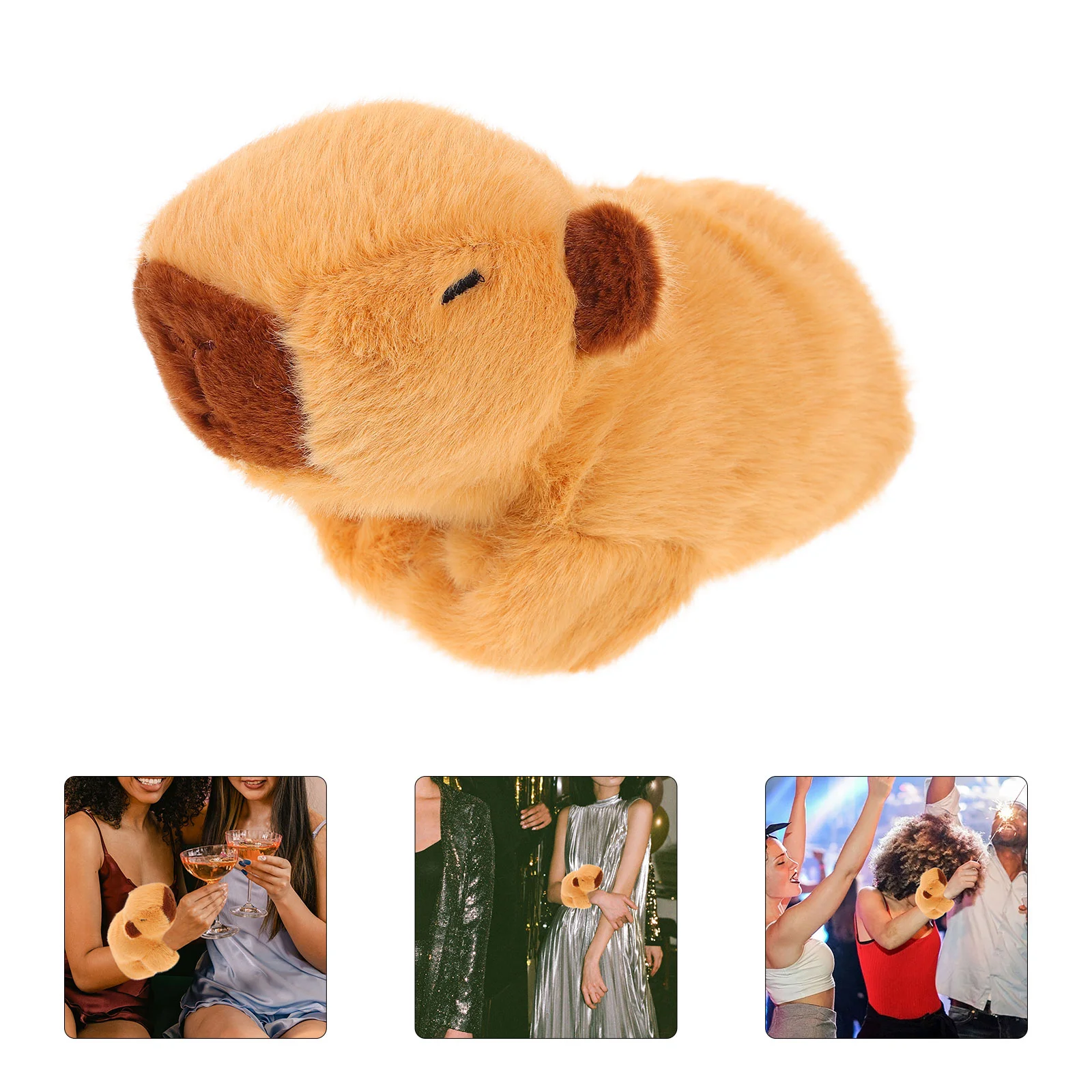 Wrist Capybara Wristband Child Plush Figure Toys Stuffed Animals Slap Bracelet Pp Cotton