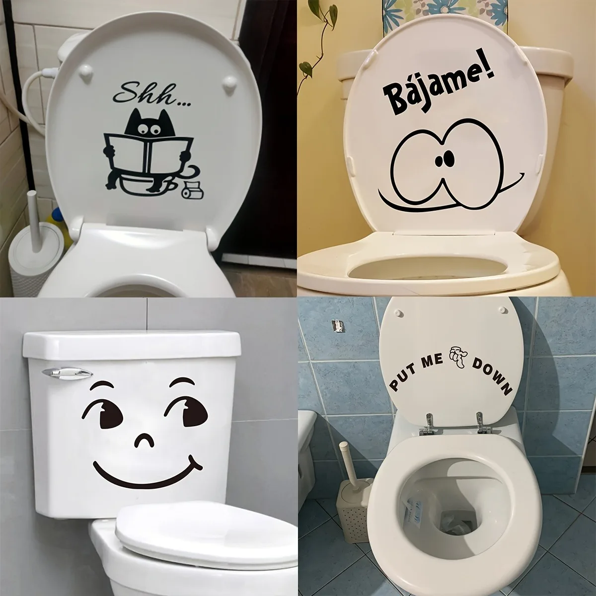 1PC Cool emotion toilet Stickers WC sticker bathroom Vinyl Art Decals For Living Room Decor Wall Decal Home Decor