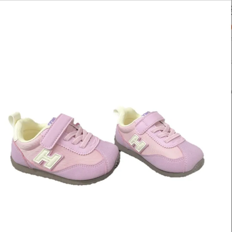 

Black Girls' Leather Sneakers 2025 Autumn New Fashion Casual Shoes Boys' Lightweight Breathable Sports Shoes Size 21-30