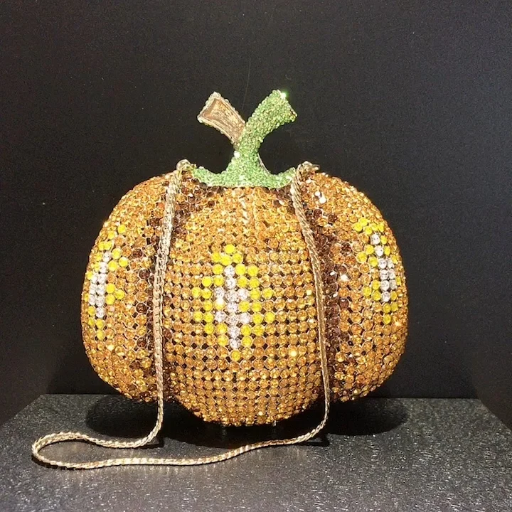 

Трансграничный новый клатч с тыквой и бриллиантами, вечерняя сумка, свадебная сумка из сплава, ручная маленькая круглая сумка...