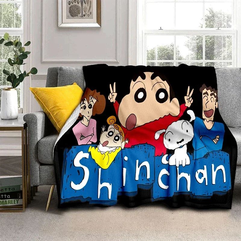 Crayon S-Shinchan Anime Throws Blanket Picnic Super Soft kawaii Blanket for Travel Bedding Couch Sofa Bed Blanket Birthday Gift