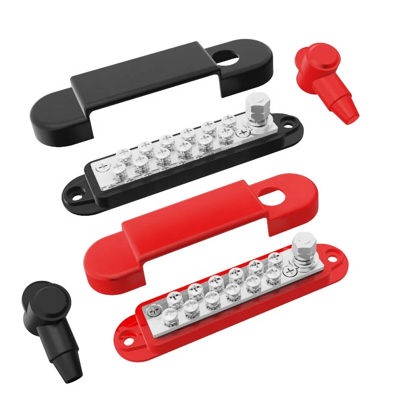 

150A 12 Point Battery Power Distribution Block M6 Bus Bar Positive Negative Power Distribution Block Termianl For Car RV Ship