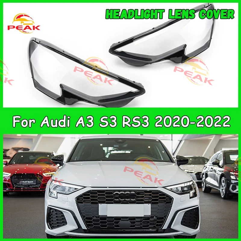 

For Audi A3 S3 RS3 2020 2021 2022 Car Headlight Lens Cover Headlamp Shade Head Lamp headlight lamp cover car accessories