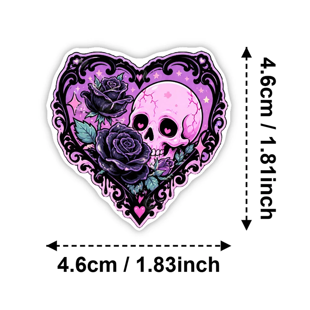 10/30/50pcs Cute Purple Gothic Style Cartoon Stickers Aesthetic Graffiti Scrapbook Phone Luggage Helmet Waterproof Sticker Decor view 3