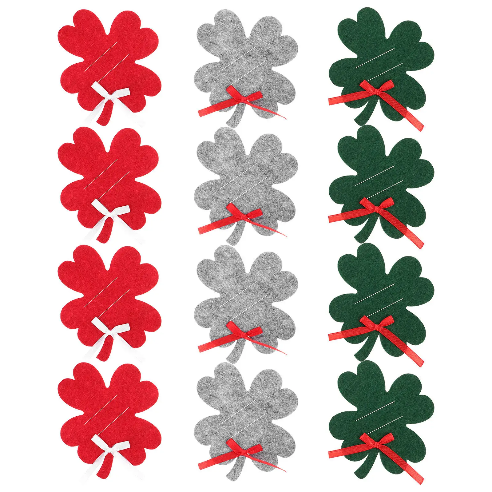 12 Pcs Merry Christmas Hanging Ornaments Slim Credit Card Holder Xmas Cash Bill Clip Necktie Wallet