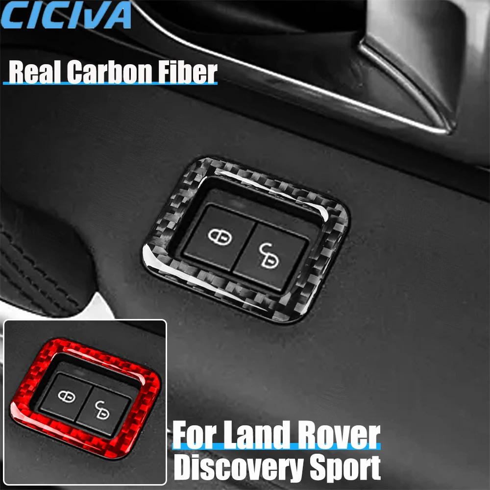 

Real Carbon Fiber Car Accessories Door Lock Decorative Trim Cover Soft Sticker For Land Rover Discovery Sport L550 2015-2019