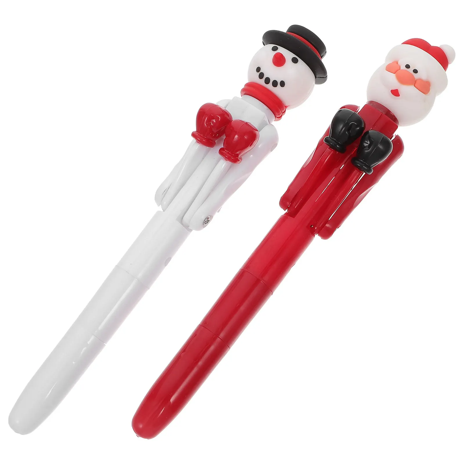 

2Pcs Christmas Boxing Pens Santa Claus Snowman Ballpoint Pens for Students Novelty School Office Supplies Holiday Gifts