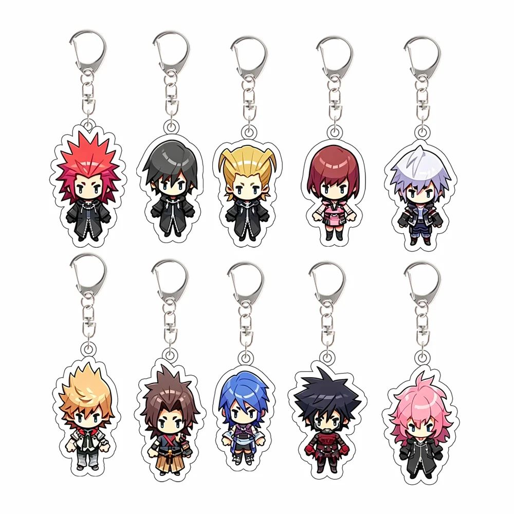 Pour le jeu populaire Kingdom Hearts Sora Riku Axel Roxas Xion, porte-clés en acrylique, ornement, pendentif de sac à dos, cadeau de festival