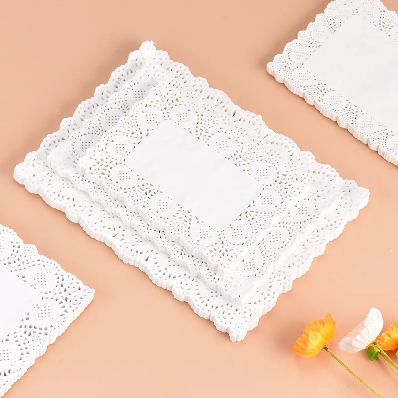 Tappetini di carta all'ingrosso Centrini di pizzo che assorbono olio Centrelli di carta bianca con bestseller di fabbrica