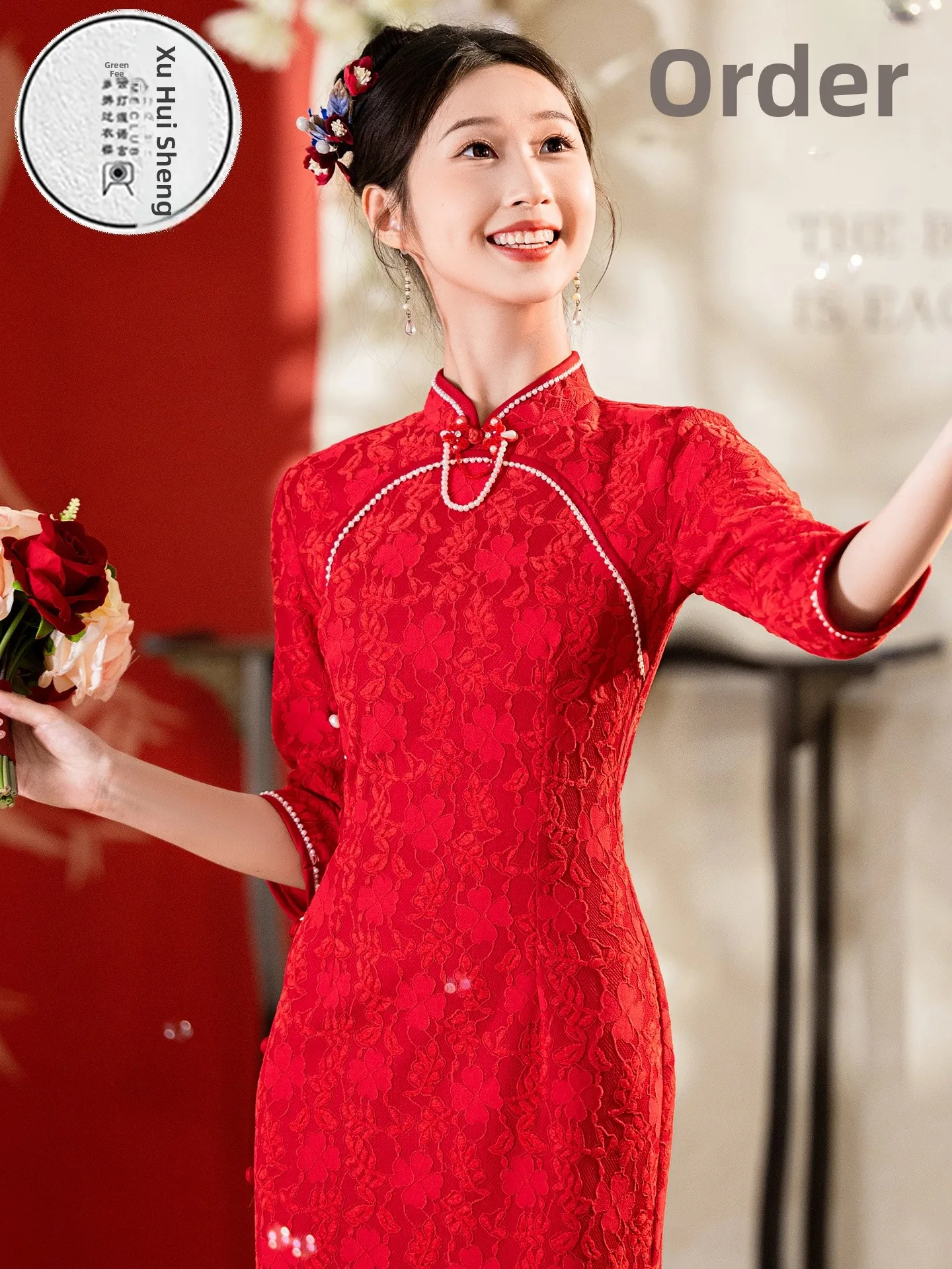 red-wedding-qipao-dr-for-women-engagement-ceremony-chinese-sle-new-bride-dr-return-home-dinner-par-long-skirt