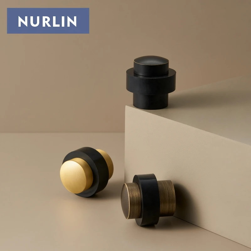 Nurlin Brass Door Stop Antique Bronze Gold Black Optional Freestanding  Heavy Duty Floor Mount Bumper Door Holder Catch