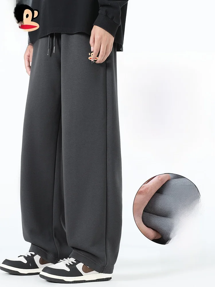 

Мужские повседневные брюки прямого кроя на флисовой подкладке, очень теплые, для осени и зимы, молодежные, в американском стиле