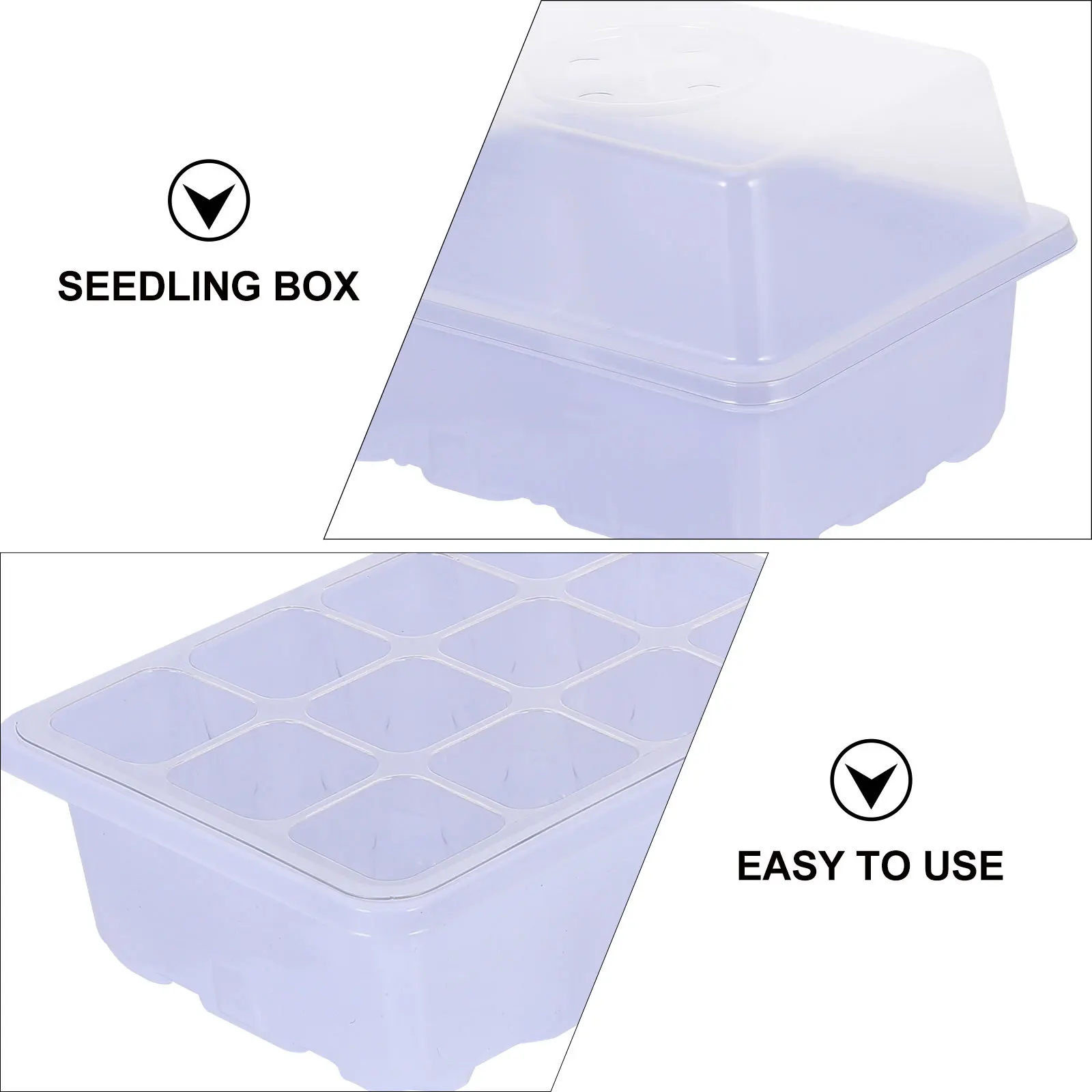 

2Sets Germination Tray Sprouter Tray Moisture Heat Retention Nursery Pot for Flower Vegetable Fruit Seed Propagator Garden Trays