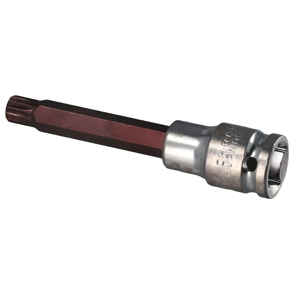 

M10 Spline Bit Socket with Ratchet Wrench CR-V Sockets S2 Steel Triple Square Bit 4" Length Industrial Use