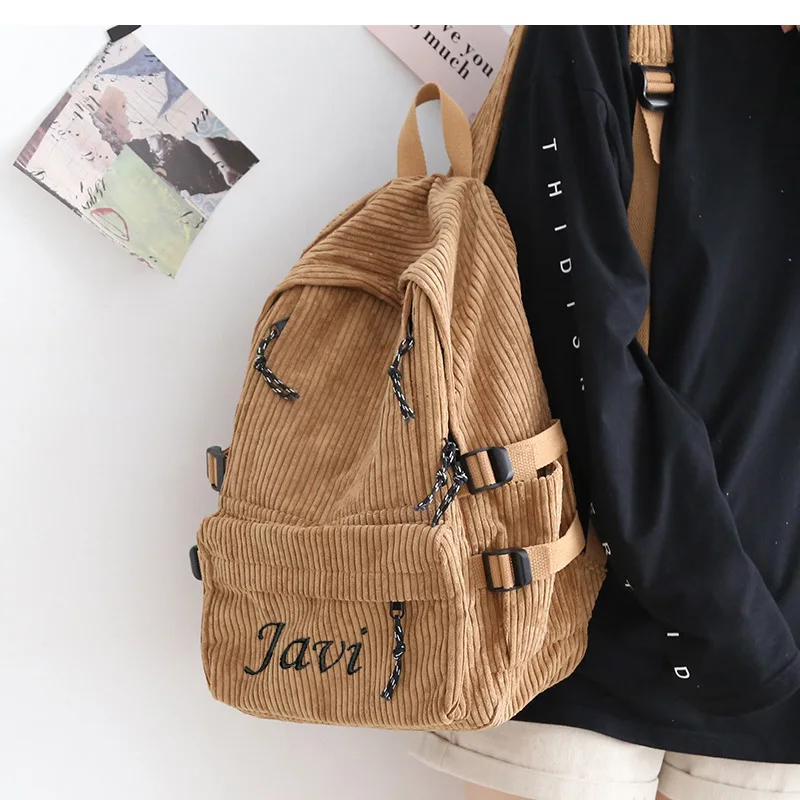 Corduroy Backpack For Women, Personalized Backpack For Men, College Students, Middle And High School Students, Travel Backpack