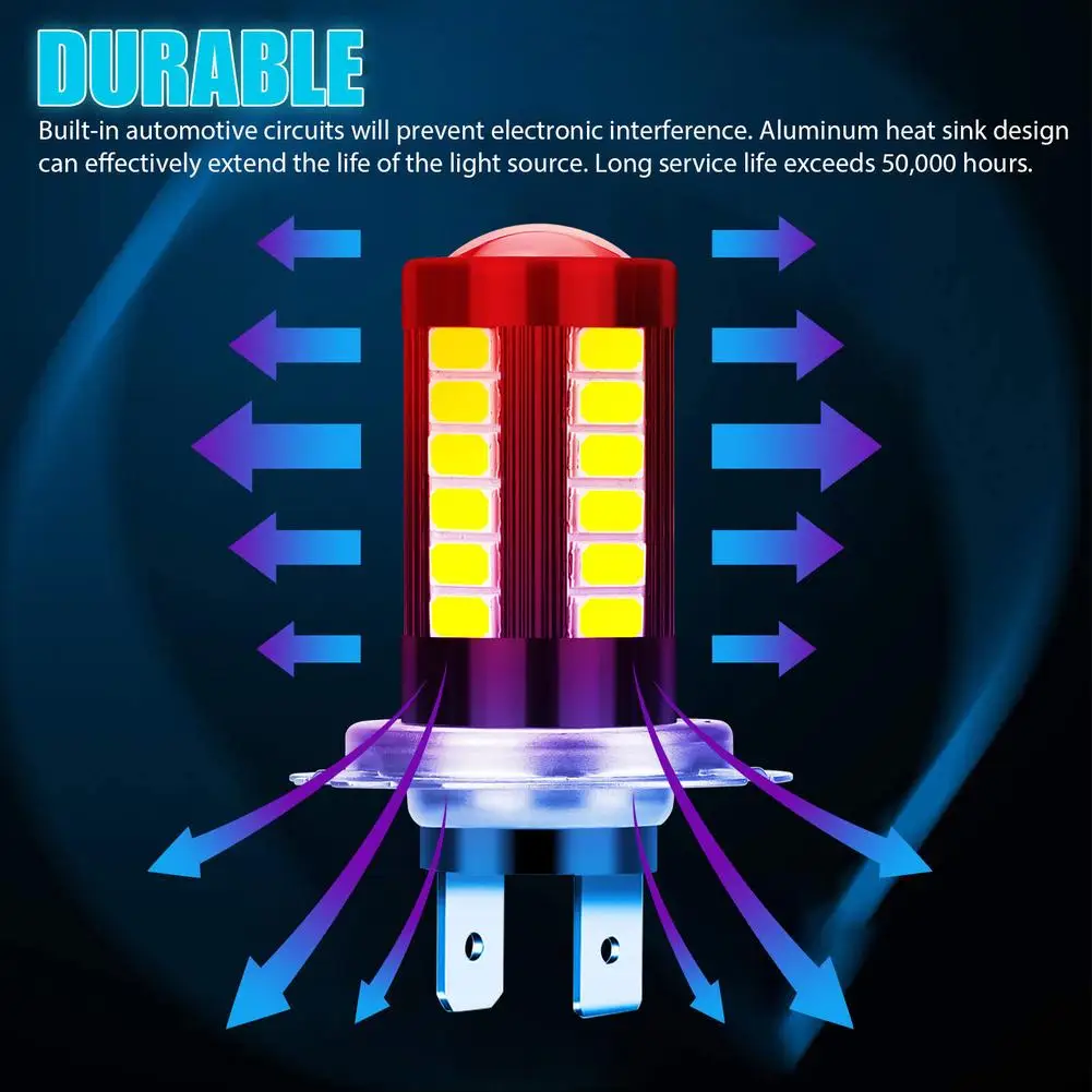 4 Buah H7 Bohlam Lampu Depan Led Super Terang Sinar Jauh/Rendah 6000K Kit Retrofit Bohlam Instalasi Mudah Donasi Daya Tinggi