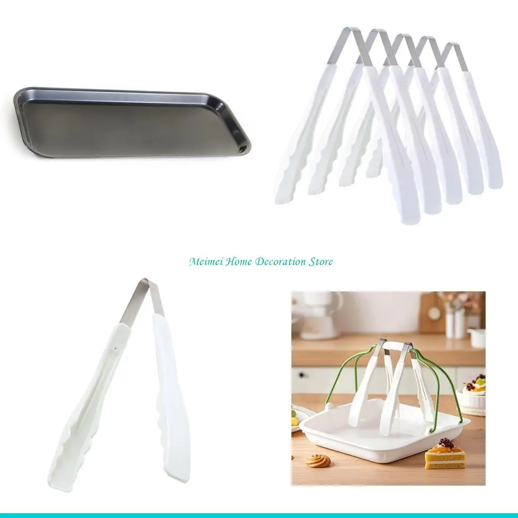 H7BF Multipurpose Thick Plastic Clip Set With Tray Rectangular Bread Plate Suitable for Restaurant and Family
