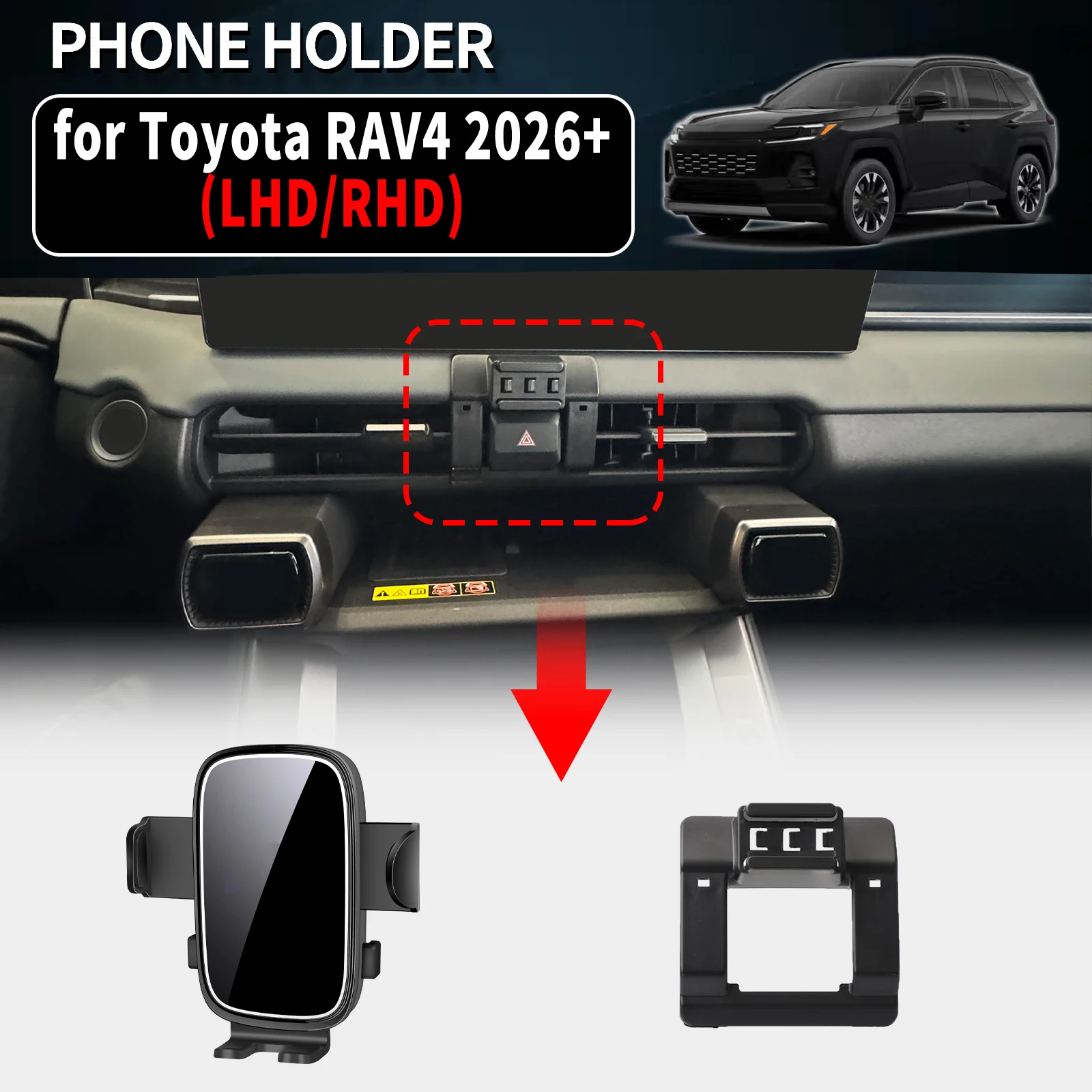 

for Toyota RAV4 2026 2027 RHD LHD Auto Phone Holder Mount GPS Navigation Bracket Stable Car Accessories