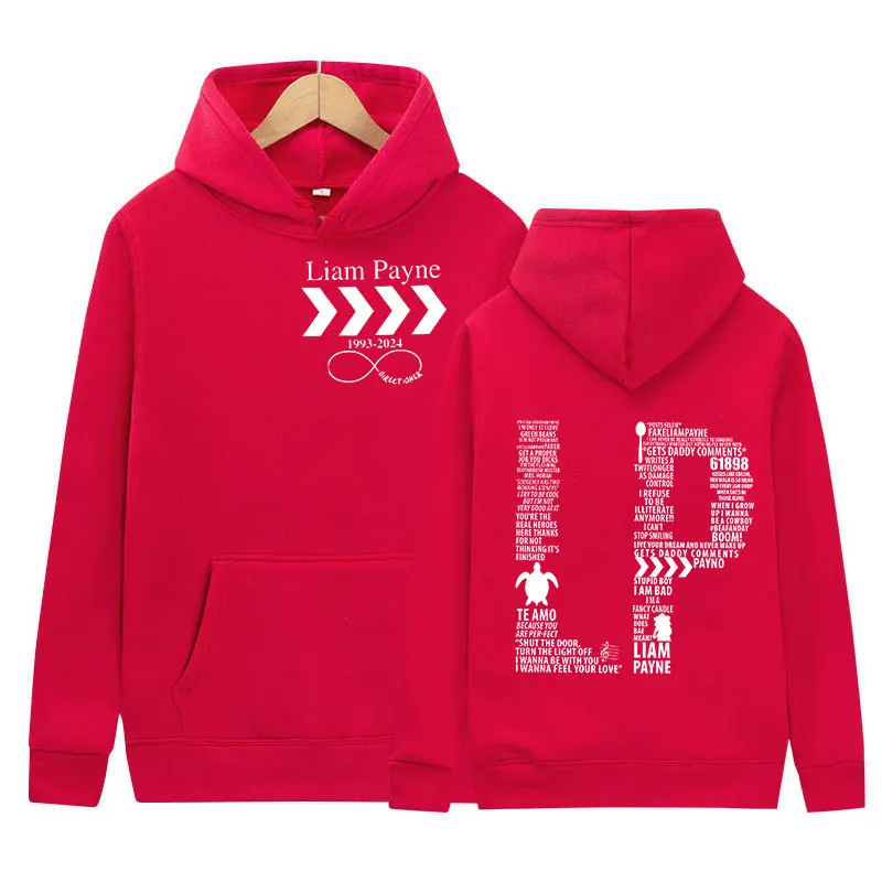 Liam Payne Mark Letter Print Hoodie Men Women Casual Autumn/Winter Fashion Sweatshirt Retro Oversized Pullover Hooded Streetwear