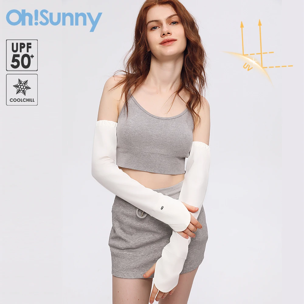 

OhSunny Sunscreen Arm Sleeves 2024 New Anti-UV Cool Feeling Skin Friendly Sleeve Adjustable Long Mitt for Outdoors Golf Driving