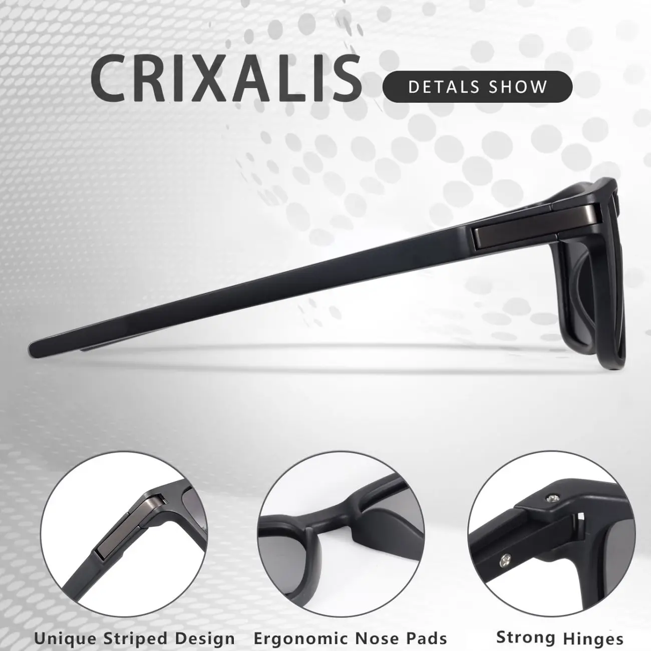 CRIXALIS 1/2 Pack polarisierte Sonnenbrillen für Männer und Frauen, blendfrei, Fahren, Angeln, Laufen, trendige und modische Brillen, UV400 – Detail 4