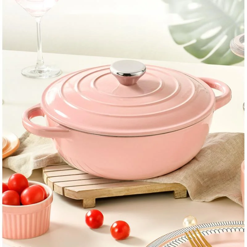 Cast Iron Enamel Soup Pot, Thermal Insulation Cooking Pots, Multifunctional Kitchen Utensils, Exquisite Household Non Stick Pan