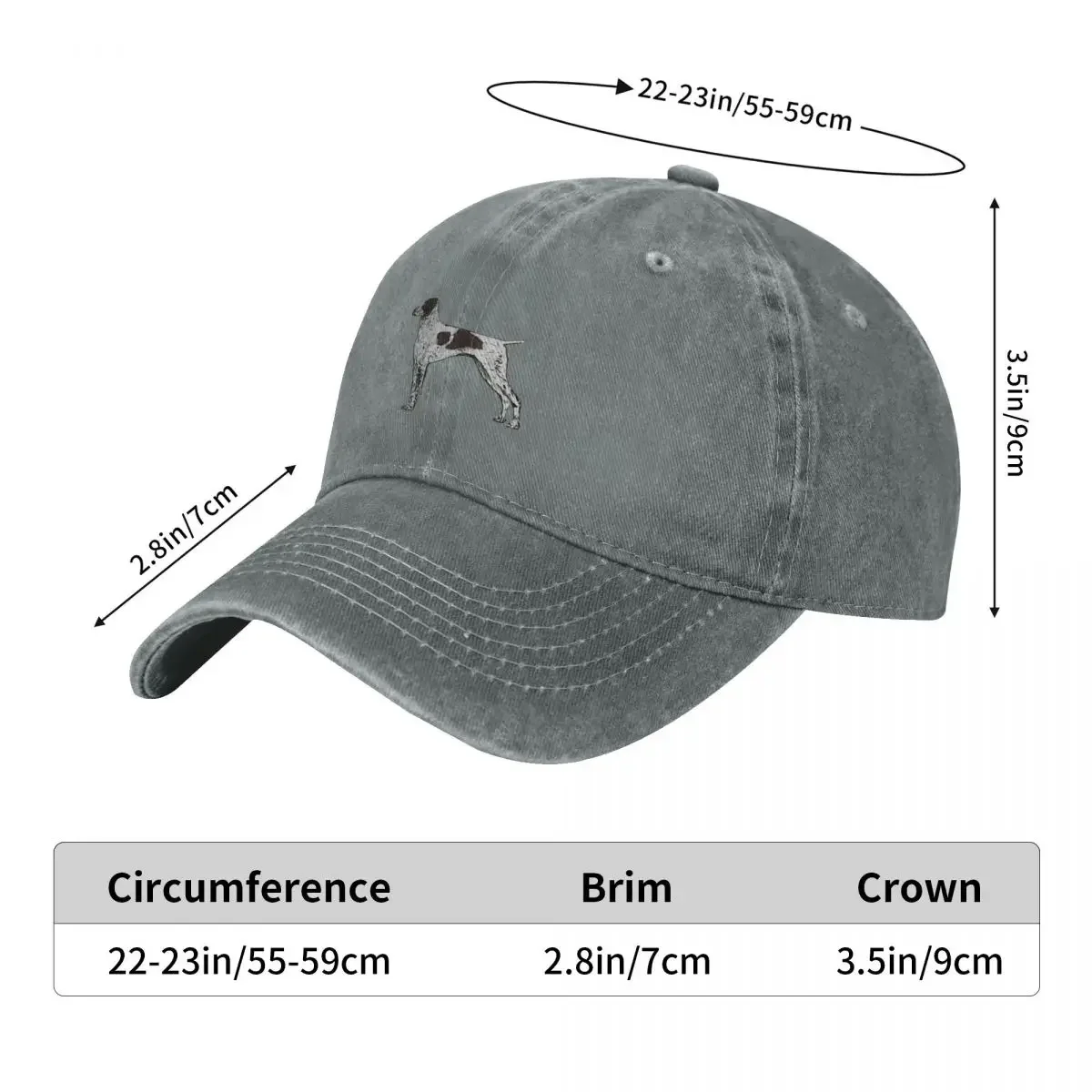 Deutscher Kurzhaar-Zeiger // Deutsch Kurzhaar Baseball Cap Designer Hat Visor | -F- |   Herrenhüte Damen