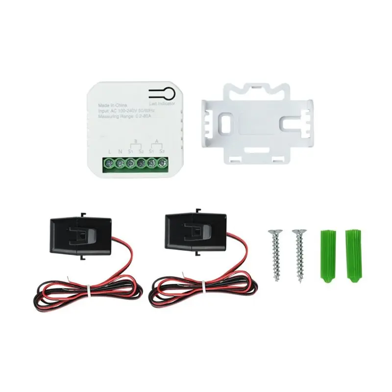 Tuya Wifi Smart Electricity 2 Channel Meter 2.4Ghz Wi-Fi For Smart Life Alexa And Google Assistant AC100-240V